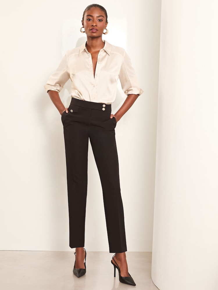 Lipsy Black Pocket Detail Tapered Trousers - Image 2 of 3