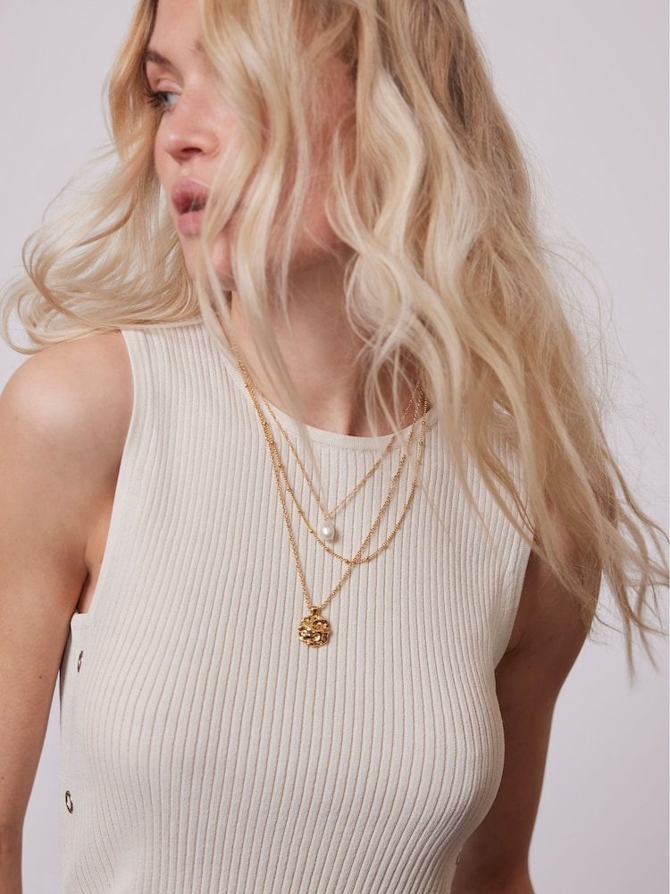 Mint Velvet Gold Tone Layered Necklace - Image 1 of 3