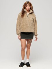 Superdry Nude Super Soft Zip Henley Fleece - Image 1 of 6