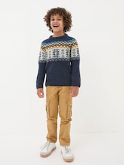 FatFace Blue Fair Isle Yoke Jumper - Image 2 of 6