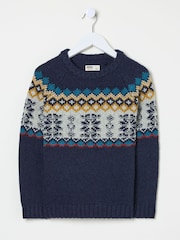 FatFace Blue Fair Isle Yoke Jumper - Image 6 of 6