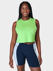 Зеленый с принтом - Майка с укоротами Sweaty Betty Breathe Easy - Изображение 1 из 6