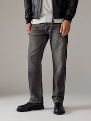Grey Mid Straight Fit Vintage Wash Denim Jeans - Image 1 of 9