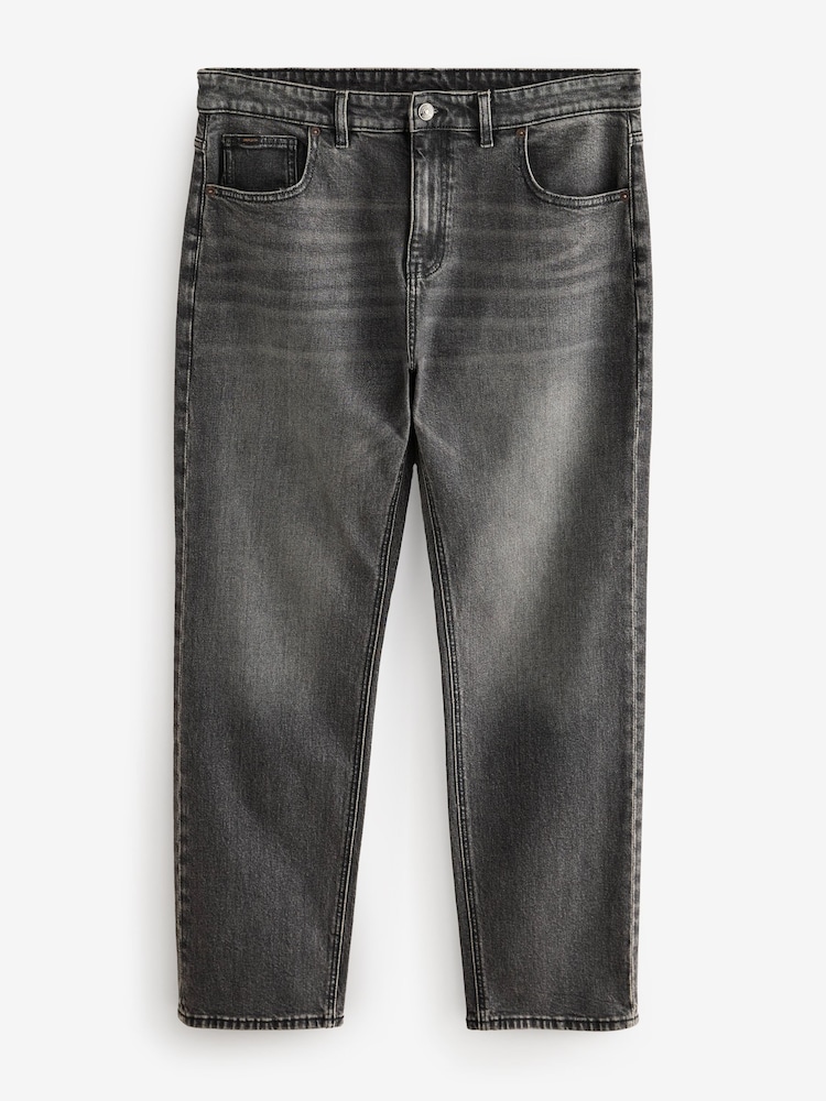 Grey Mid Straight Fit Vintage Wash Denim Jeans - Image 7 of 9