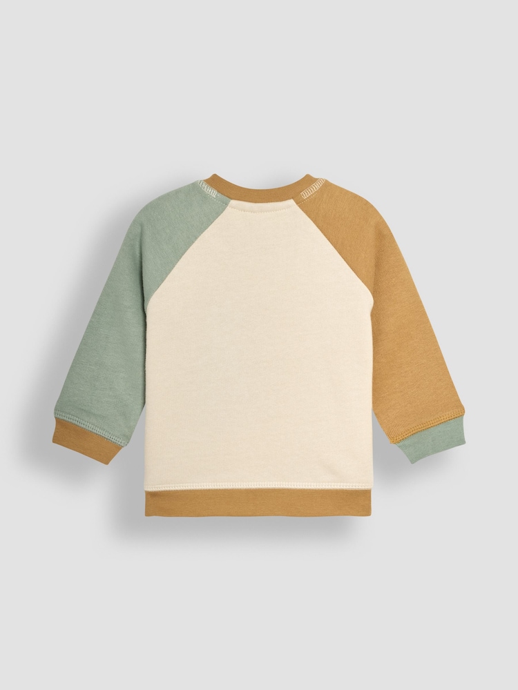 JoJo Maman Bébé Ecru Bear Sweatshirt & Cosy Trouser Baby Set - Image 3 of 10