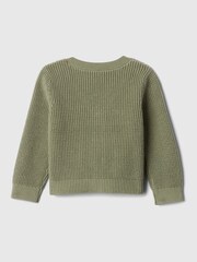 Gap Green Brannan Bear Embroidered Baby Waffle Cardigan (Newborn-24mths) - Image 2 of 3