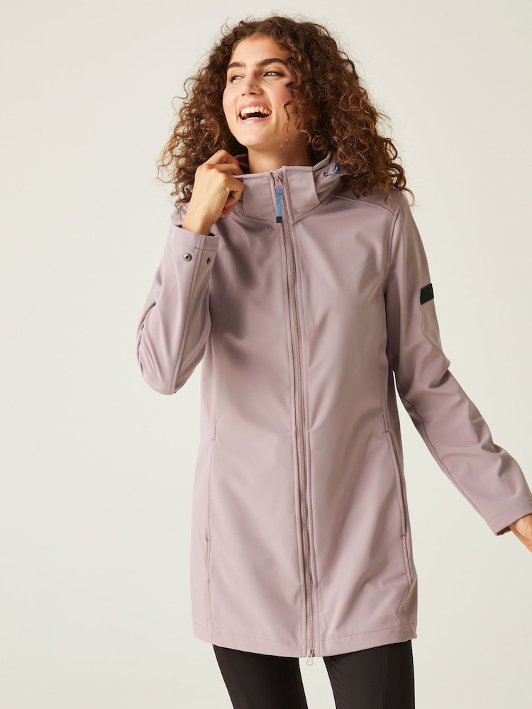 Regatta Purple Carisbrooke Waterproof Longline Softshell Jacket - Image 1 of 9