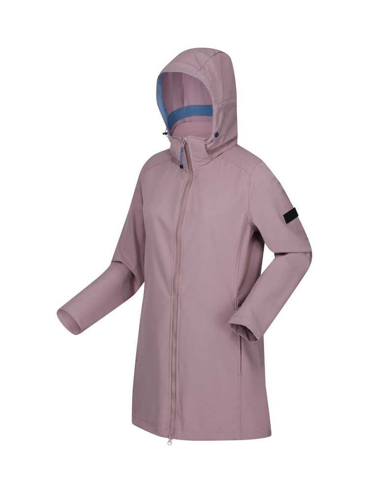 Regatta Purple Carisbrooke Waterproof Longline Softshell Jacket - Image 9 of 9