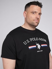 U.S. Polo Assn. Black Big And Tall Mens Stripe Rider 100% Cotton T-Shirt - Image 2 of 5