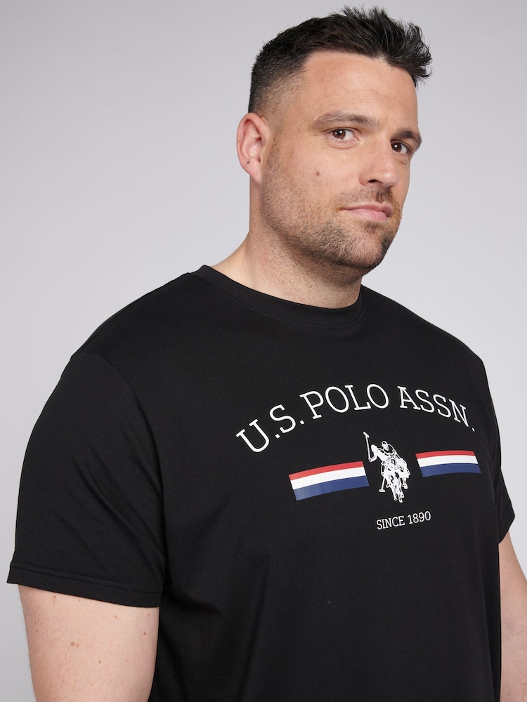 U.S. Polo Assn. Black Big And Tall Mens Stripe Rider 100% Cotton T-Shirt - Image 2 of 5