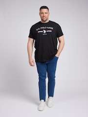 U.S. Polo Assn. Black Big And Tall Mens Stripe Rider 100% Cotton T-Shirt - Image 3 of 5