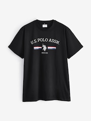 U.S. Polo Assn. Black Big And Tall Mens Stripe Rider 100% Cotton T-Shirt - Image 5 of 5