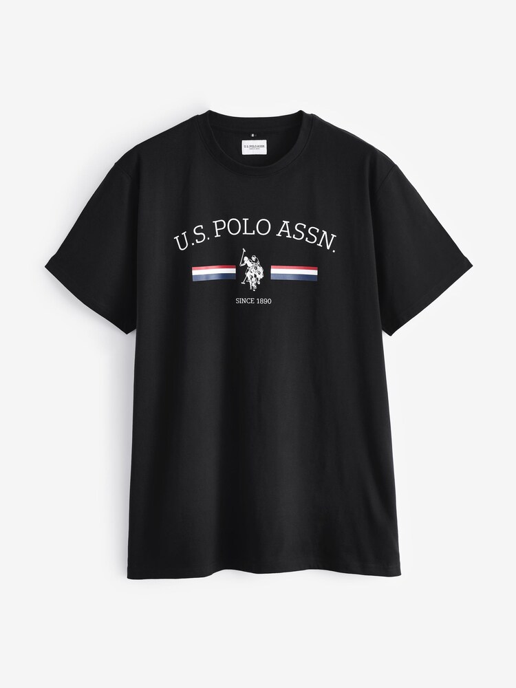 U.S. Polo Assn. Black Big And Tall Mens Stripe Rider 100% Cotton T-Shirt - Image 5 of 5