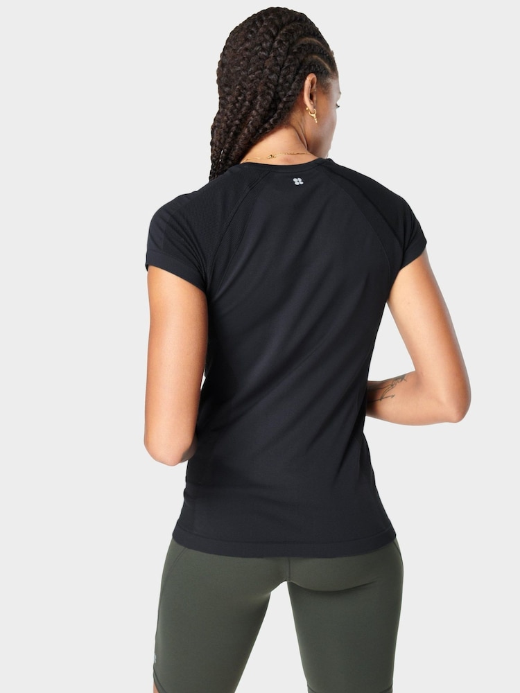 Sweaty Betty Black Athlete Seamless Workout T-Shirt - Image 6 of 8