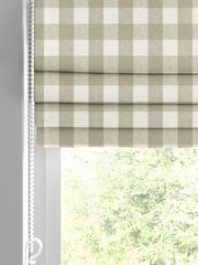 Sophie Allport Natural Stone Gingham Made to Measure 100% Cotton Roman Blinds - Image 2 of 6