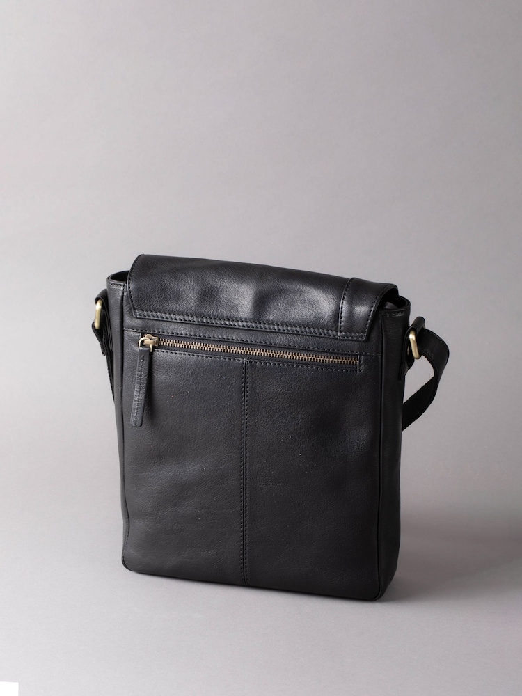 Lakeland Leather Black Medium Keswick Messenger Bag - Image 2 of 7
