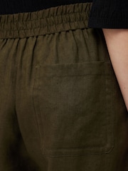 Jigsaw Green 100% Linen Wide Leg Trousers - Image 5 of 6