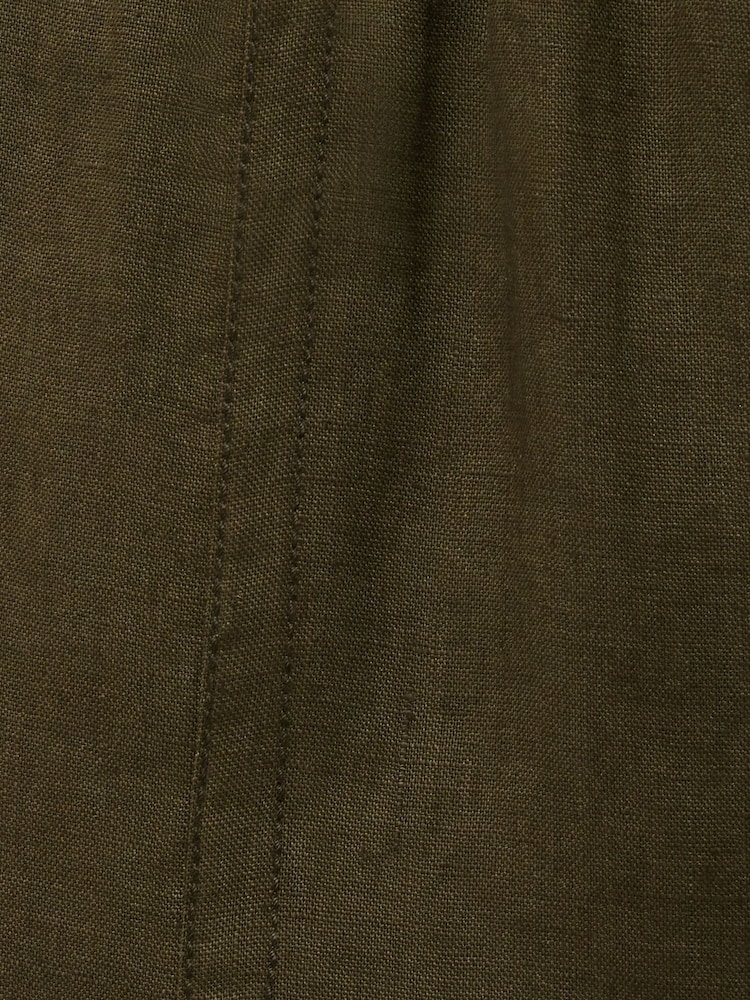 Jigsaw Green 100% Linen Wide Leg Trousers - Image 6 of 6