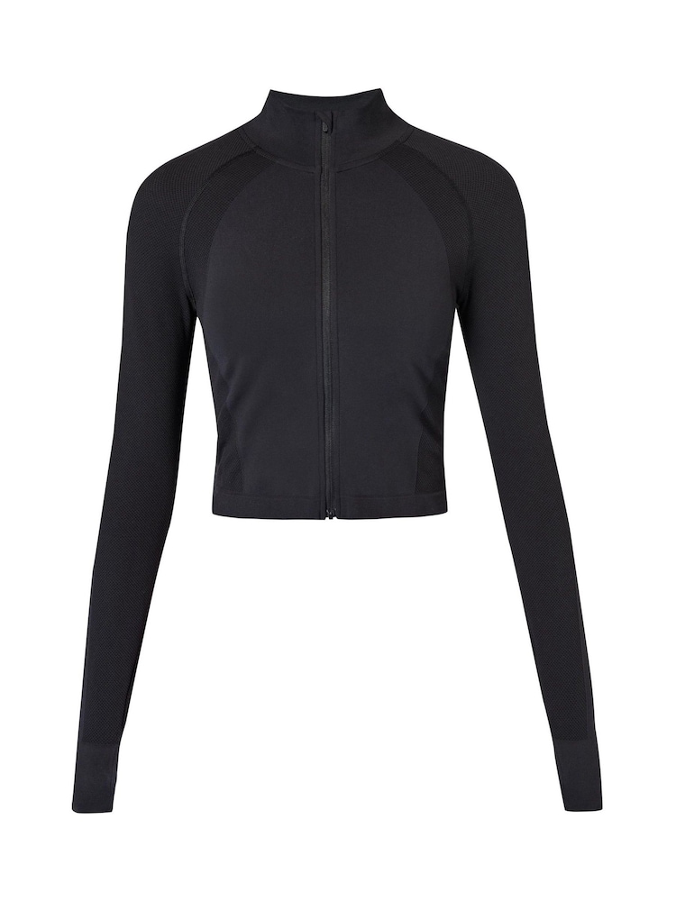 Sweaty Betty Athlete Workout Nahtloses Crop-Sweatshirt mit Reißverschluss - Bild 7 von 7 Sweaty Betty Athlete Workout Nahtloses Crop-Sweatshirt mit Reißverschluss - Bild 7 von 7