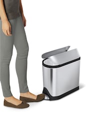 simplehuman Brushed Steel 10L Butterfly Pedal Bin - Image 3 of 5