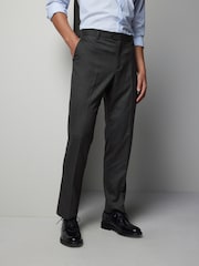 Charcoal Grey Textured Smart Trousers - Image 1 of 9