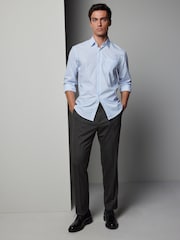Charcoal Grey Textured Smart Trousers - Image 2 of 9