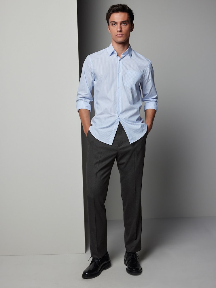 Charcoal Grey Textured Smart Trousers - Image 2 of 9