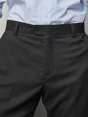 Charcoal Grey Textured Smart Trousers - Image 6 of 9