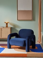 MADE.COM Midnight Blue Bobo Accent Chair in Velvet - Image 1 of 5