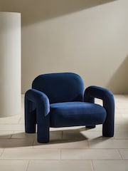 MADE.COM Midnight Blue Bobo Accent Chair in Velvet - Image 2 of 5