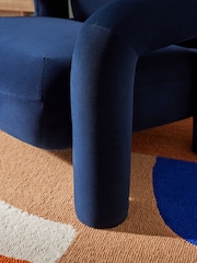 MADE.COM Midnight Blue Bobo Accent Chair in Velvet - Image 3 of 5