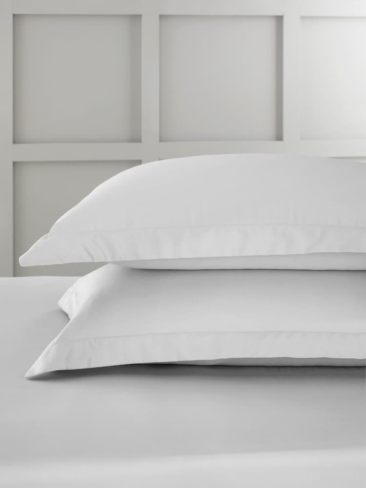 Bianca Set of 2 Dove Grey 400 Thread Count 100% Cotton Sateen Oxford Pillowcases - Image 1 of 4