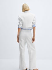 Mango White Straight Leg Trousers - Image 3 of 7
