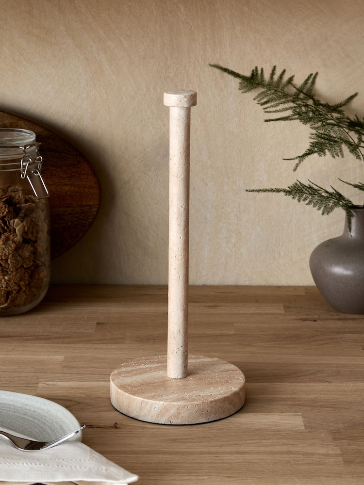 Natural Travertine Kitchen Roll Holder - Image 2 of 4