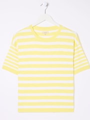 FatFace Yellow Sorbet Linen Stripe Knit T-Shirt - Image 5 of 5