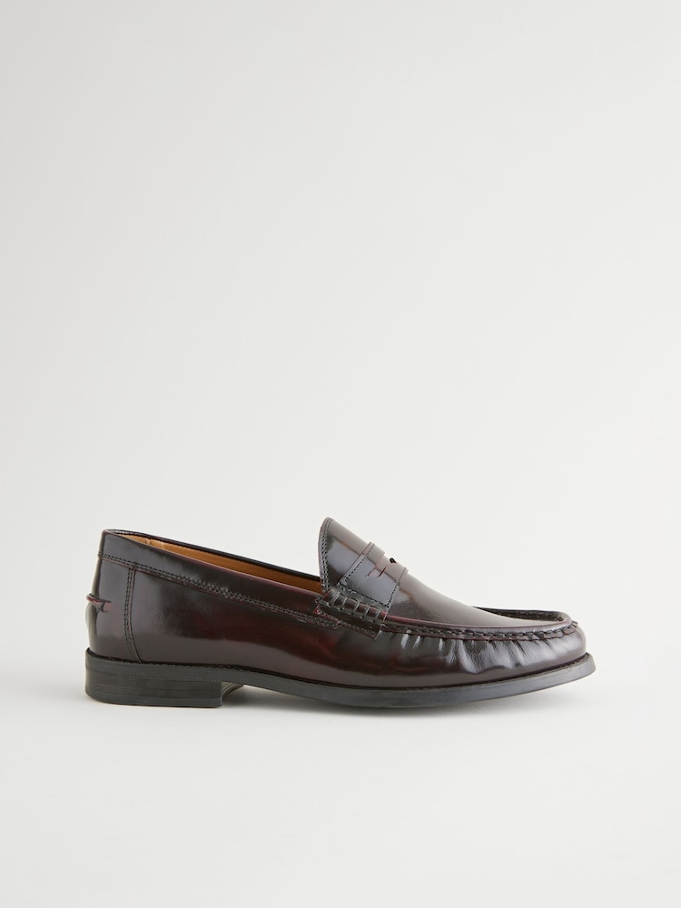 Burgundy Red Standard Fit Penny Loafers - Image 2 of 6