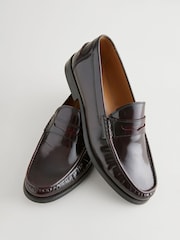 Burgundy Red Standard Fit Penny Loafers - Image 3 of 6
