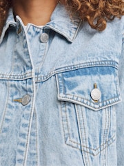 Simply Be Blue Cropped Denim Jacket - Image 4 of 4