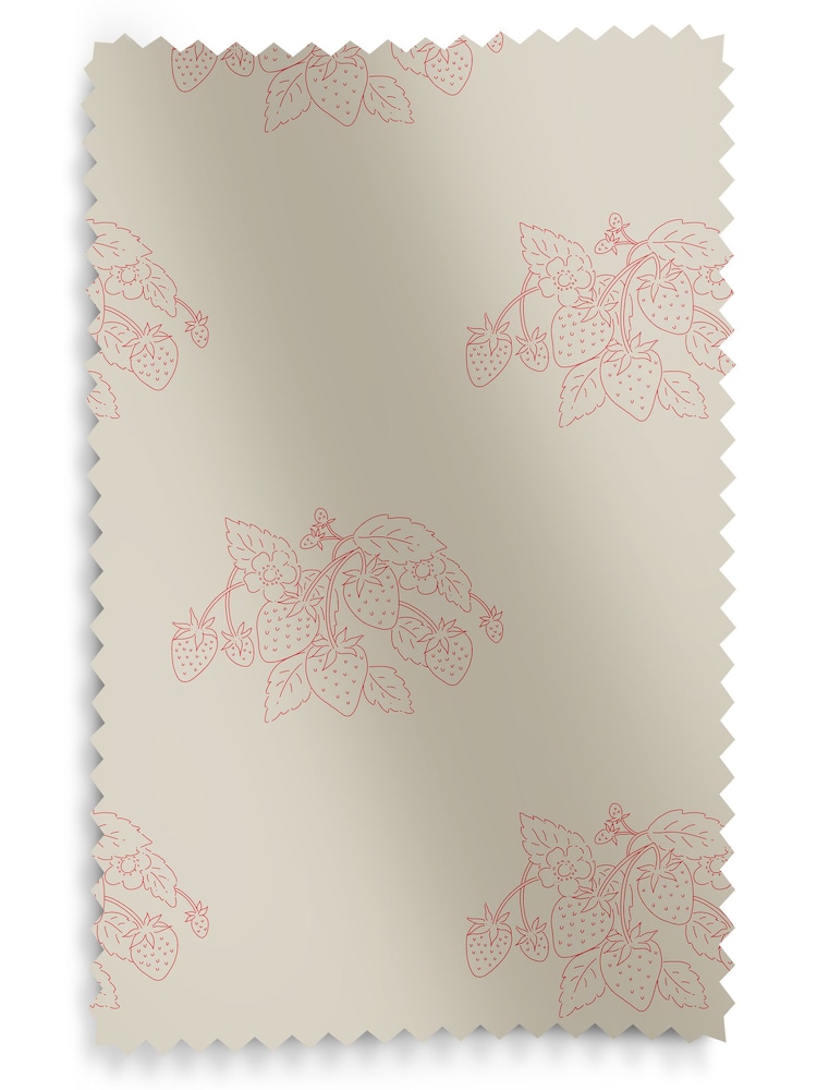 Sophie Allport Pink Red Vector Strawberry Made to Measure 100% Cotton Curtains - Image 6 of 6