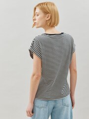 Albaray 100% Cotton Stripe Roll Sleeve Black T-Shirt - صورة 2 من 5