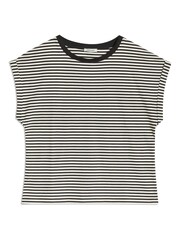 Albaray 100% Cotton Stripe Roll Sleeve Black T-Shirt - صورة 5 من 5