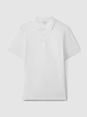 Reiss White Austin Mercerised Cotton Polo Shirt - Image 2 of 7