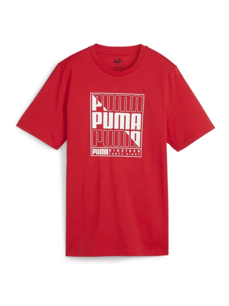 Puma Red Mens GRAPHICS Box 100% Cotton T-Shirt - Image 1 of 2