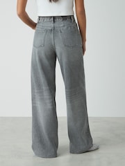 Grey Rigid Wide Leg 100% Cotton Jeans - Image 3 of 5