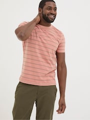 FatFace Ellesmere Orange Stripe T-Shirt - Image 1 of 6