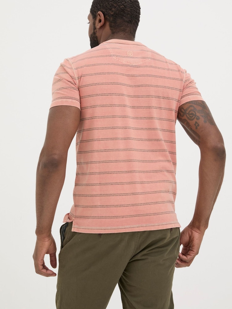 FatFace Ellesmere Orange Stripe T-Shirt - Image 2 of 6