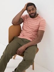 FatFace Ellesmere Orange Stripe T-Shirt - Image 5 of 6