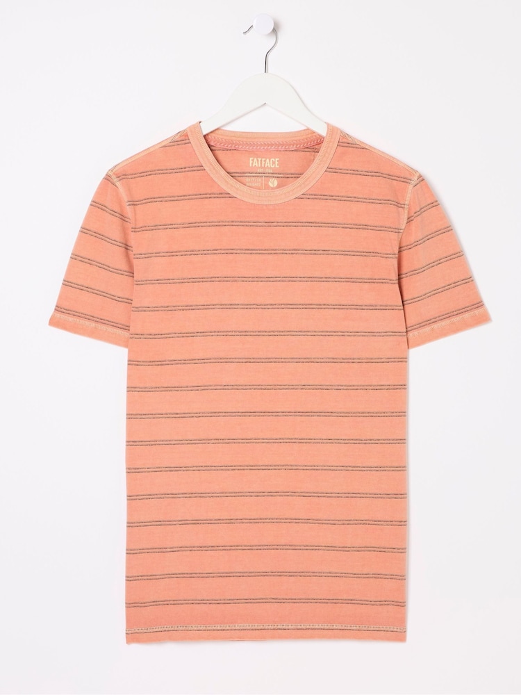 FatFace Ellesmere Orange Stripe T-Shirt - Image 6 of 6