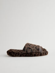 Animal Faux Fur Open Slider Slippers - Image 4 of 7