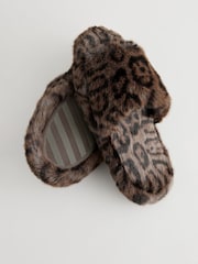 Animal Faux Fur Open Slider Slippers - Image 5 of 7
